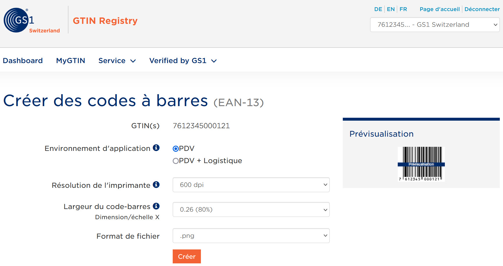 Creation code-barres et GTIN Registry